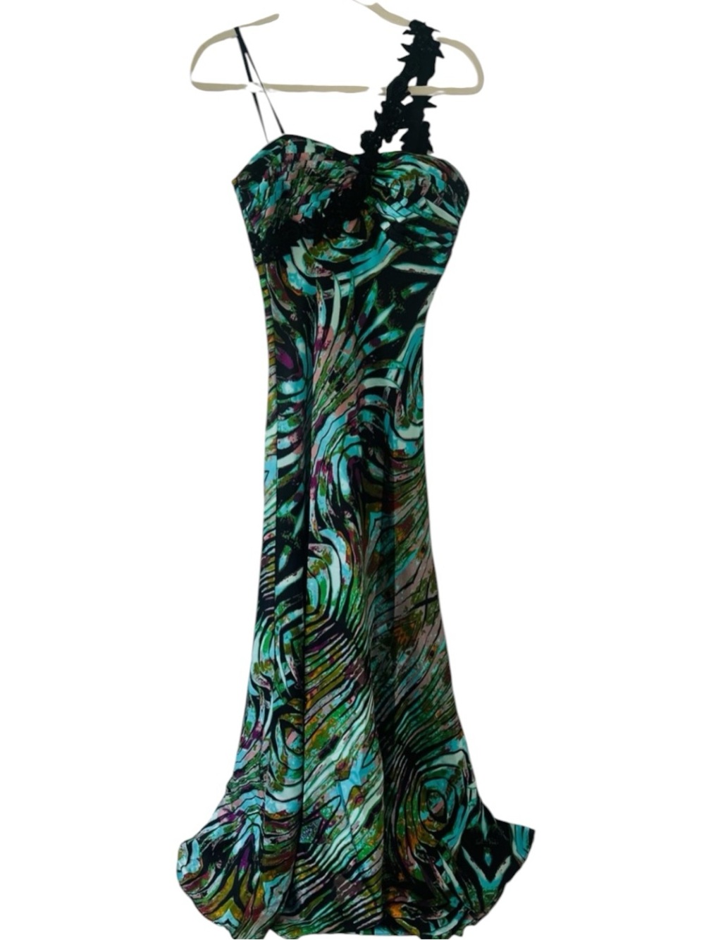 Nightway Multi-Color Printed  Tropical Maxi Dress Gown